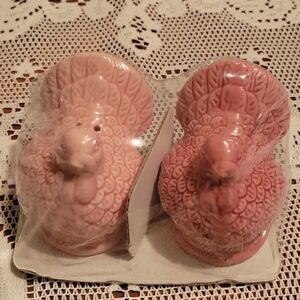 Pink Turkey Salt and Pepper Shakers